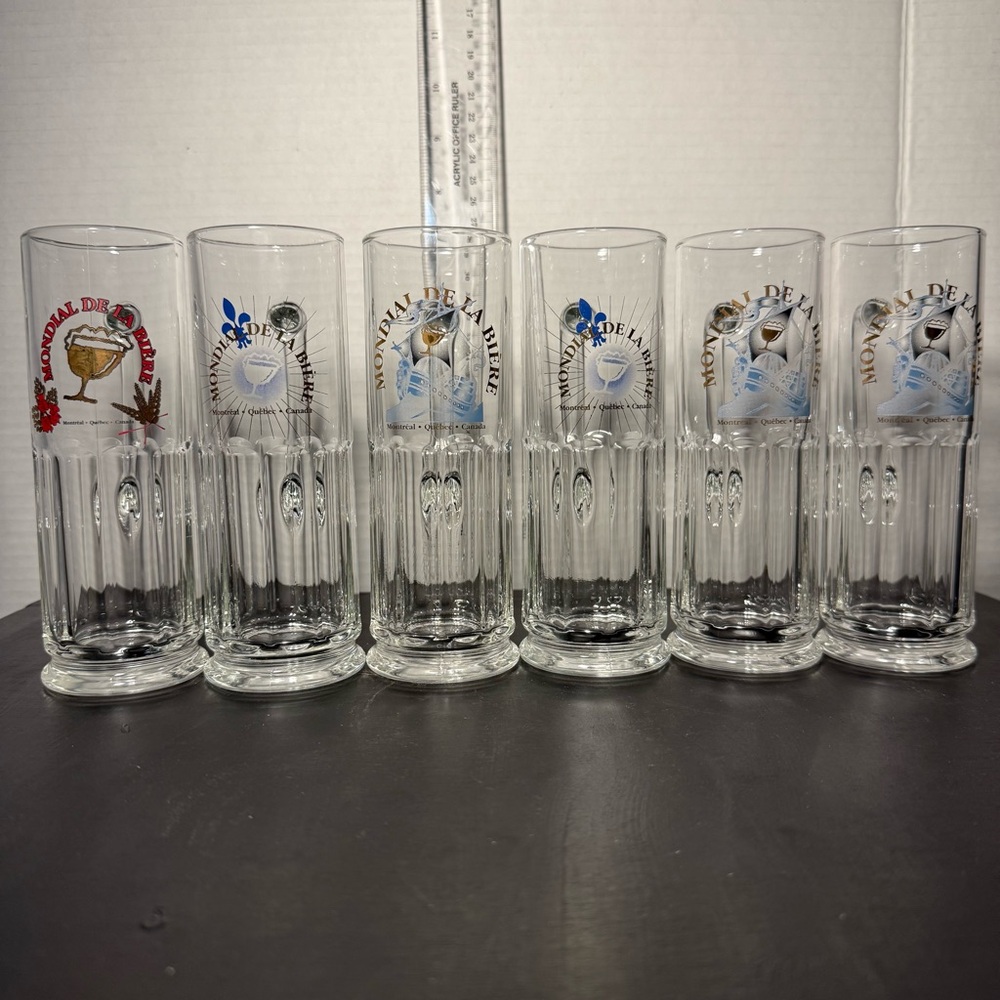 Elegant Glass Set with Colorful Accents from Canada